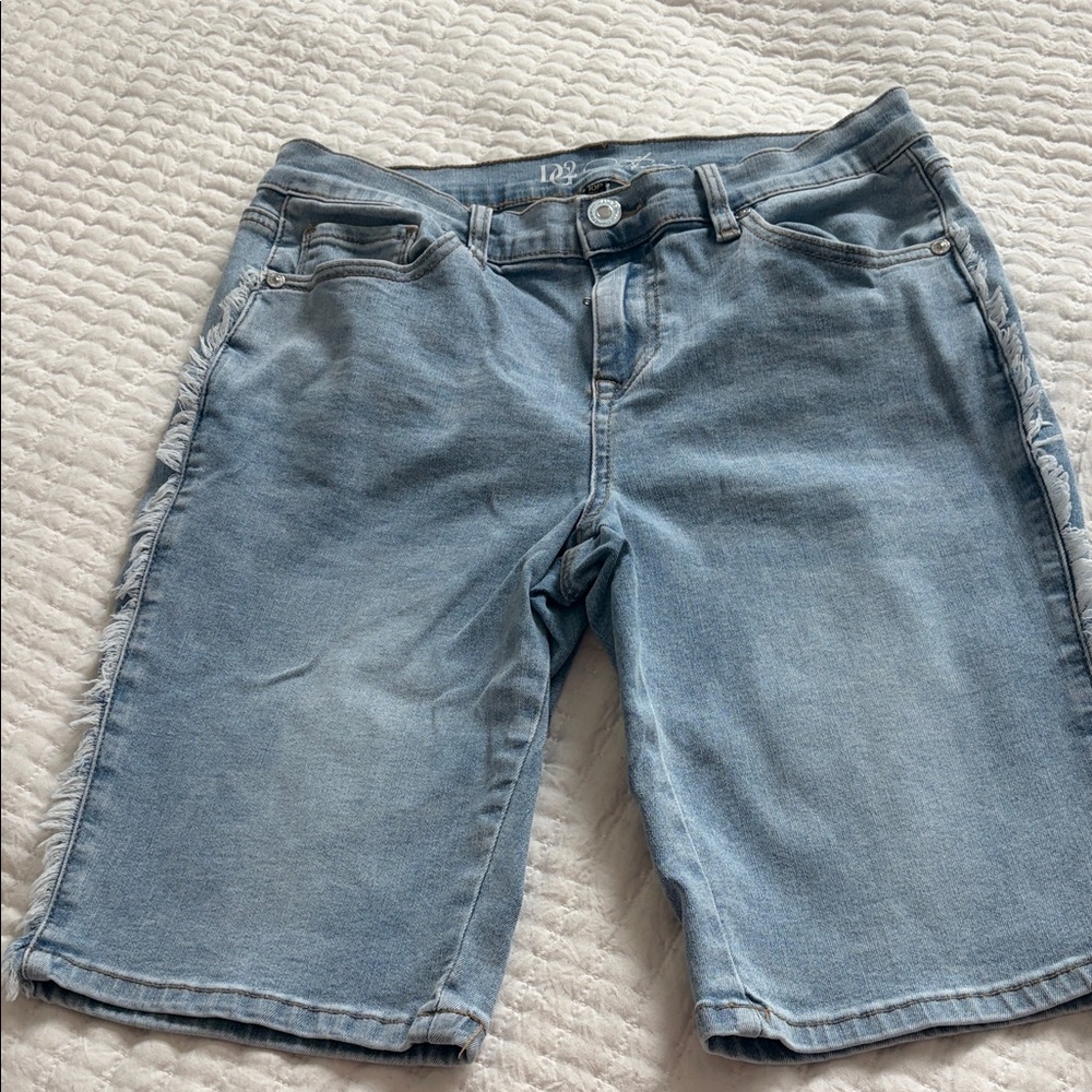 DG2 by Diane Gilman Light Wash Denim Bermuda Shorts